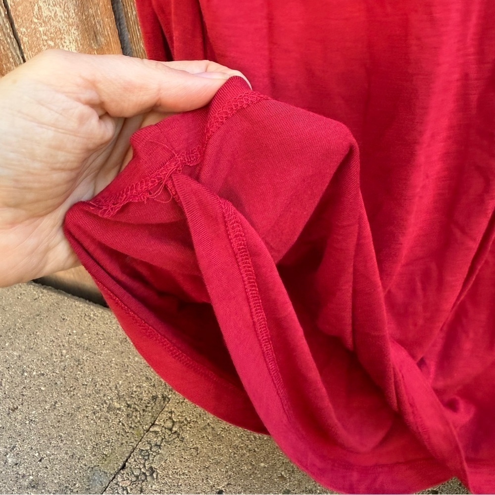 APT 9 Women’s Red Cut Out Long Sleeve Blouse Shirt Size XL NWT - Picture 8 of 11